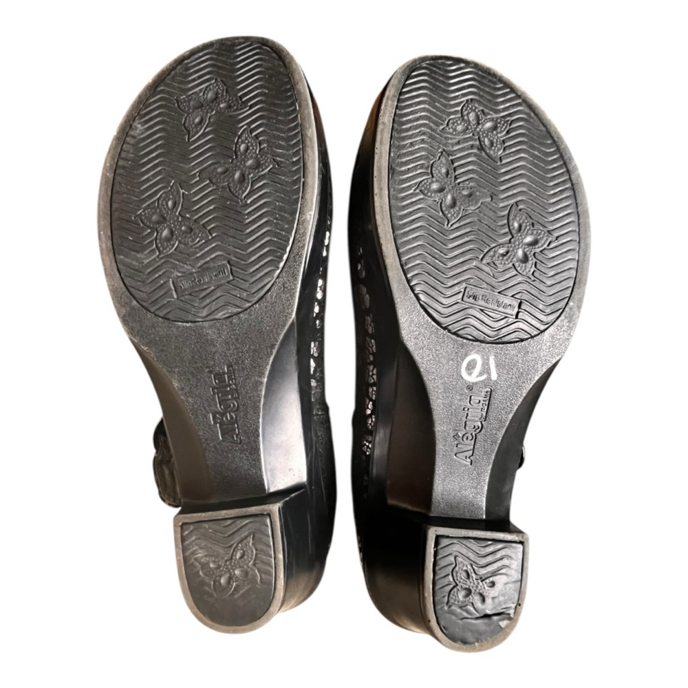 Alegria | Women’s Black‎ Silver Floral Mary Jane Comfort Heels 40 9.5 - 10 - Picture 8 of 10